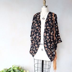 Soprano Kimono leopard print cover up